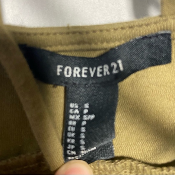 Strappy Skater Dress Olive Strappy Back Mini Stretchy Tank Peplum fit & flare S - Picture 11 of 13